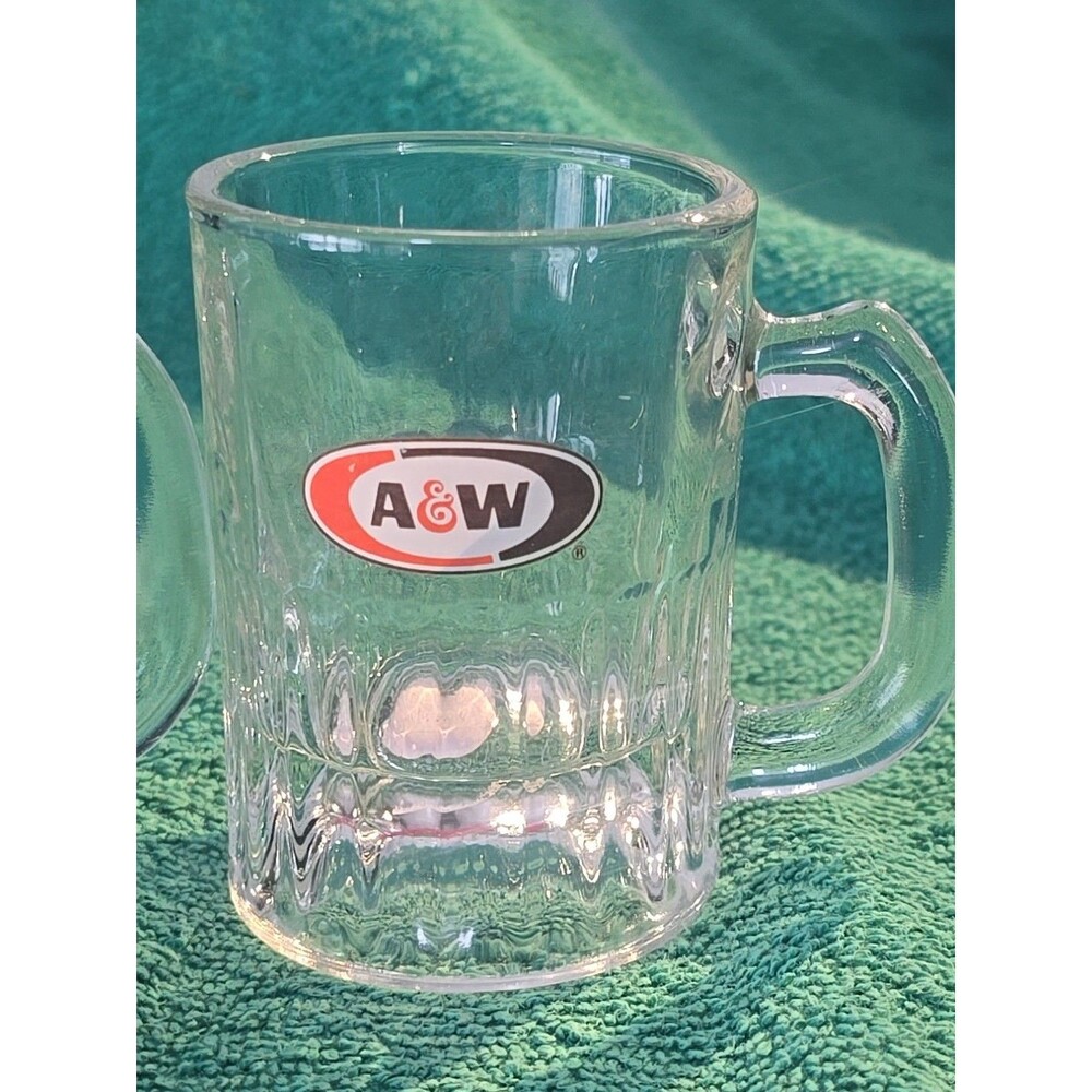 2 Vintage A&W Root Beer Mini Mug US 3” 1970s